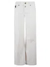 Versace Jeans Couture 5 Pockets Logo Patch Flared Jeans In White