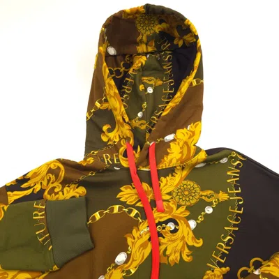 Pre-owned Versace Jeans Couture $525  Felpa Garz Chain Couture Hoodie Made In Italy Mens Xs In Green