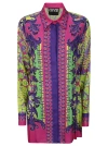 Versace Jeans Couture Printed Logo Shirt Collared Neck In Acid 76
