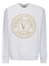 Versace Jeans Couture 76up306 R Vembl.gold 3demb Sweatshirts In White/gold