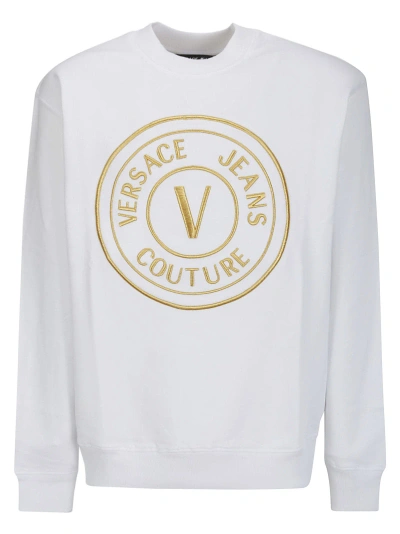 Versace Jeans Couture 76up306 R Vembl.gold 3demb Sweatshirts In White/gold