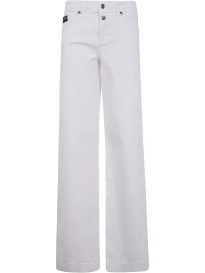 VERSACE JEANS COUTURE 5 POCKETS BULL STRETCH SLIM WIDE LEG,78.HAB561.CEWR1 003 WHITE