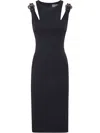 Versace Jeans Couture Mini Dress Buckles Tecno Light In Black  