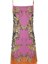 Versace Jeans Couture Outline Barocco Mini Dress In Pink