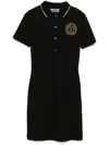 Versace Jeans Couture Vembl Small Embro Dress Cotton Piquet In Black