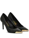 Versace Jeans Couture 85mm Metallic-toe Pumps In Black