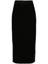 Versace Jeans Couture Black Midi Skirt With Logo Waistband