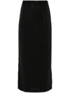 Versace Jeans Couture Black Midi Skirt With Logo Waistband