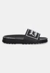 Versace Jeans Couture Black Logo Shelly Pool Slides In Black