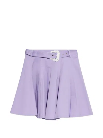 Versace Jeans Couture A-line Belted Skirt In Purple