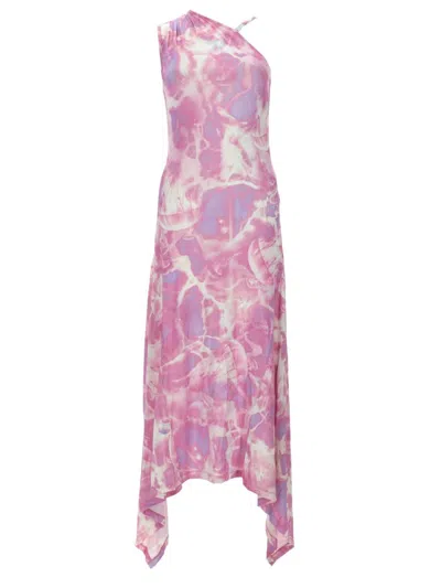 Versace Jeans Couture Abito Lungo Smanicato Con Stampa In Purple
