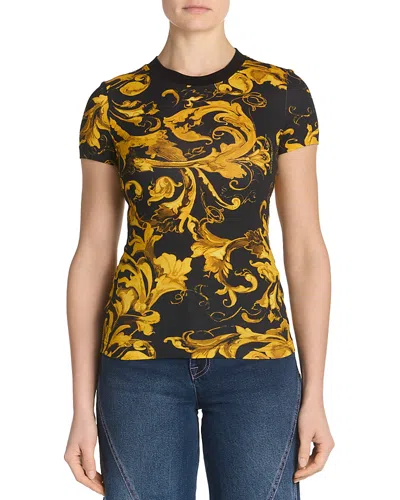 Versace Jeans Couture Acanthus Print Tee In Multi