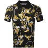 Versace Jeans Couture All Over Polo T Shirt Black In Black