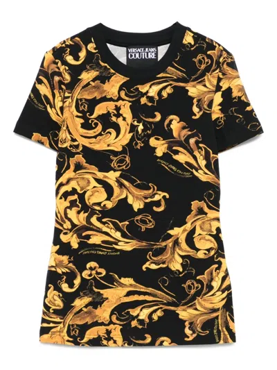 Versace Jeans Couture All-over Print T-shirt In Black