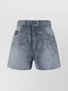 VERSACE JEANS COUTURE ANIMAL PRINT DENIM SHORTS