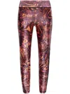 Versace Jeans Couture Animal-print Leggings In Orange