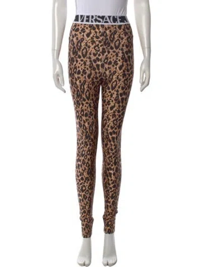 Pre-owned Versace Jeans Couture Animal Print Skinny Leg Pants In Multi