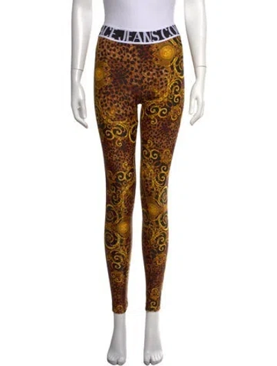 Pre-owned Versace Jeans Couture Animal Print Skinny Leg Pants In Multicolor