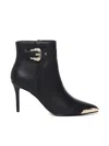 Versace Jeans Couture Ankle Boot With Buckle On The Ankle In Black