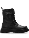 Versace Jeans Couture Black Logo Drew Boots In Black