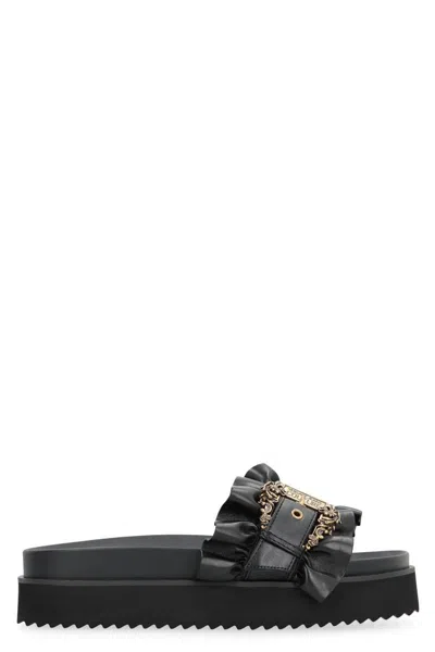 Versace Jeans Couture Arizona Rubber Slides In Black