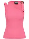 Versace Jeans Couture Asymmetric-neck Tank Top In Pink