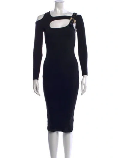Pre-owned Versace Jeans Couture Asymmetrical Knee-length Dress In Black