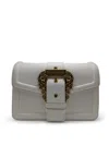 Versace Jeans Couture Baroque-buckle Satchel Bag In Bianco