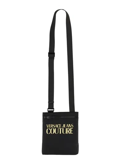 Versace Jeans Couture Shoulder Bag With Logo In Black