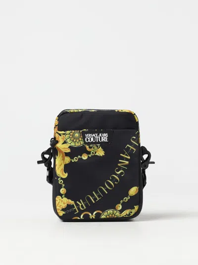 Versace Jeans Couture Bag In Nylon With Baroque Versace Print In Black