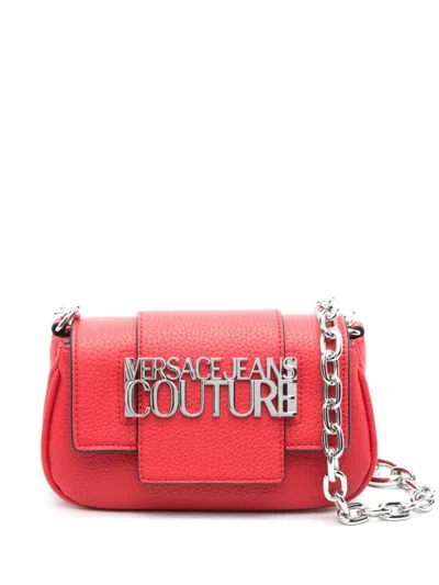Versace Jeans Couture Logo Plaque Small Shoulder Bag In Red