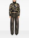 Versace Jeans Couture Barocco Bomber Jacet In Black