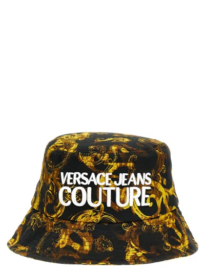Versace Jeans Couture Barocco Bucket Hat In Black