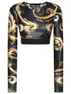 Versace Jeans Couture Knitwear 40 Crewneck Crop Elasticized In Black