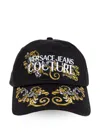 Versace Jeans Couture Barocco-embroidered Cap In Schwarz