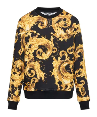 Versace Jeans Couture Barocco Pattern Crewneck Sweatshirt In Black