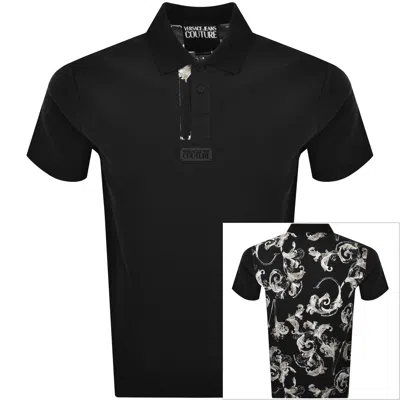 Versace Jeans Couture Barocco Polo T Shirt Black