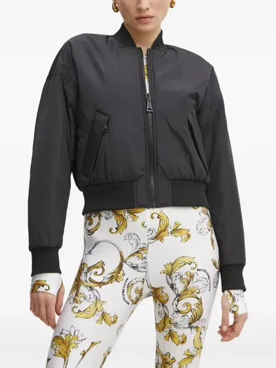 Versace Jeans Couture Barocco-print Bomber Jacket In Black