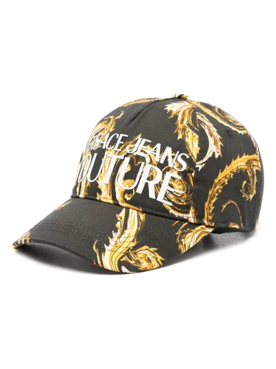 Versace Jeans Couture Barocco-print Cotton Baseball Cap In Brown