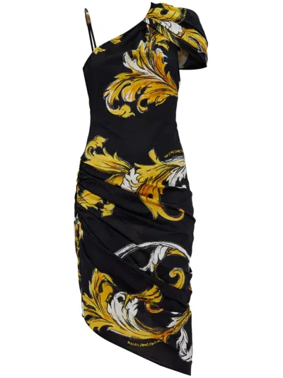 Versace Jeans Couture Barocco-print Dress In Black