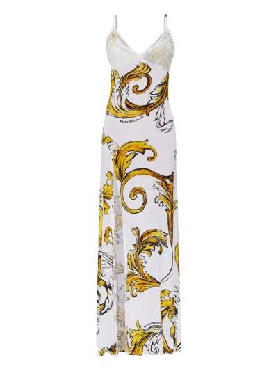 Versace Jeans Couture Barocco-print Dress In White