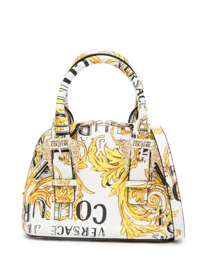 Versace Jeans Couture Barocco-print Faux Leather Mini Tote In White