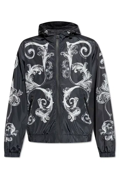 Versace Jeans Couture Hooded Jacket In Black