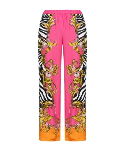 Versace Jeans Couture Barocco-print Loose-fit Trousers In Multi