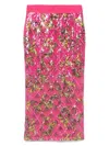 Versace Jeans Couture Fitted Floral Pattern Skirt With Sequined Detailing In Pink