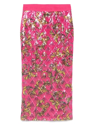 VERSACE JEANS COUTURE BAROCCO-PRINT MIDI SKIRT