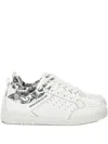 Versace Jeans Couture Barocco-print Perforated Sneakers In White