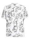 Versace Jeans Couture Barocco-print Polo Shirt In White