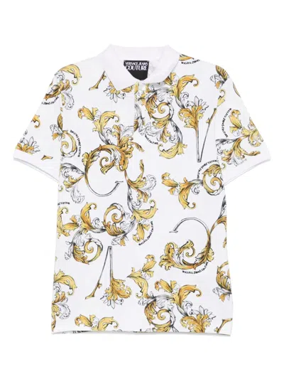 Versace Jeans Couture White Sweaters In Multicolor
