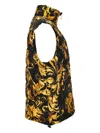 Versace Jeans Couture Barocco-print Puffer Vest In Black